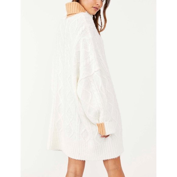 🎉LAST CHANCE🎉 NWT Free People Forever Cable Pullover / Evening Cream - Picture 5 of 6